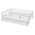 thumbnail image 4 of Euroco Pine Wood Full Size Storage Daybed with Drawers, White, 4 of 12