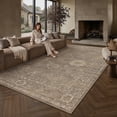 thumbnail image 2 of BERTHMEER 8'×10' Area Rugs for Living Room Bedroom Washable Large Brown Gray Vintage Oriental Non Slip Rugs for Office Dining Room Playroom Farmhouse Traditional Distressed Carpets, 2 of 8