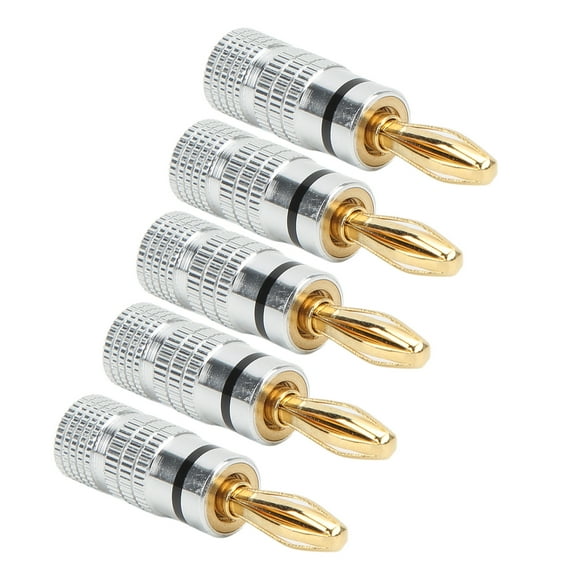 Banana Plugs,5PCS Banana Plugs 4mm/0.2in Speaker Wire Plug Banana Connectors Elevated Design