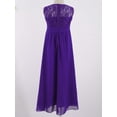 thumbnail image 5 of TiaoBug Flower Girls Maxi Dress Chiffon Junior Prom Wedding Bridesmaid Gown Purple 12, 5 of 7