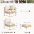 thumbnail image 3 of SUMMIT LIVING 7-Piece Wicker Outdoor Patio Furniture Set, Outdoor Patio Sectional Set with Oversized Seats for Deck, Porch and Backyard, 3 of 9