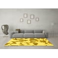 thumbnail image 3 of Ahgly Company Machine Washable Indoor Rectangle Abstract Yellow Modern Area Rugs, 6' x 9', 3 of 4