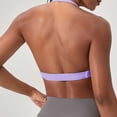 thumbnail image 5 of Xijirk Tank Tops Seamless Padded Sports Bra Open Back Yoga Workout Low Gym Fitness Crop Top Camisole Tops for Women,Purple,XL, 5 of 5