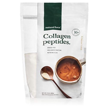 Natural Force Clean Collagen Peptides Powder - Tested for Toxins - Certified Keto & Paleo - Hydrolyzed Type I and III Protein for Joints, Hair, Skin and Nails - Grass Fed + Pasture Rais