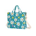 thumbnail image 7 of FORMRS Womens Corduroy Tote Bag Crossbody Shoulder Handbag with Pocket, Small Daisy, 7 of 7