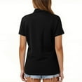 thumbnail image 4 of Cotton Short Sleeve Polo Shirts For Women Collared Lightweight Breathable Golf Tennis Summer Tee,Black Xl, 4 of 5