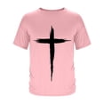 thumbnail image 4 of DeHolifer Men’s Novelty T-Shirts Cross Faith Casual Crewneck Short Sleeve Shirts Workout Tees Pink S, 4 of 5