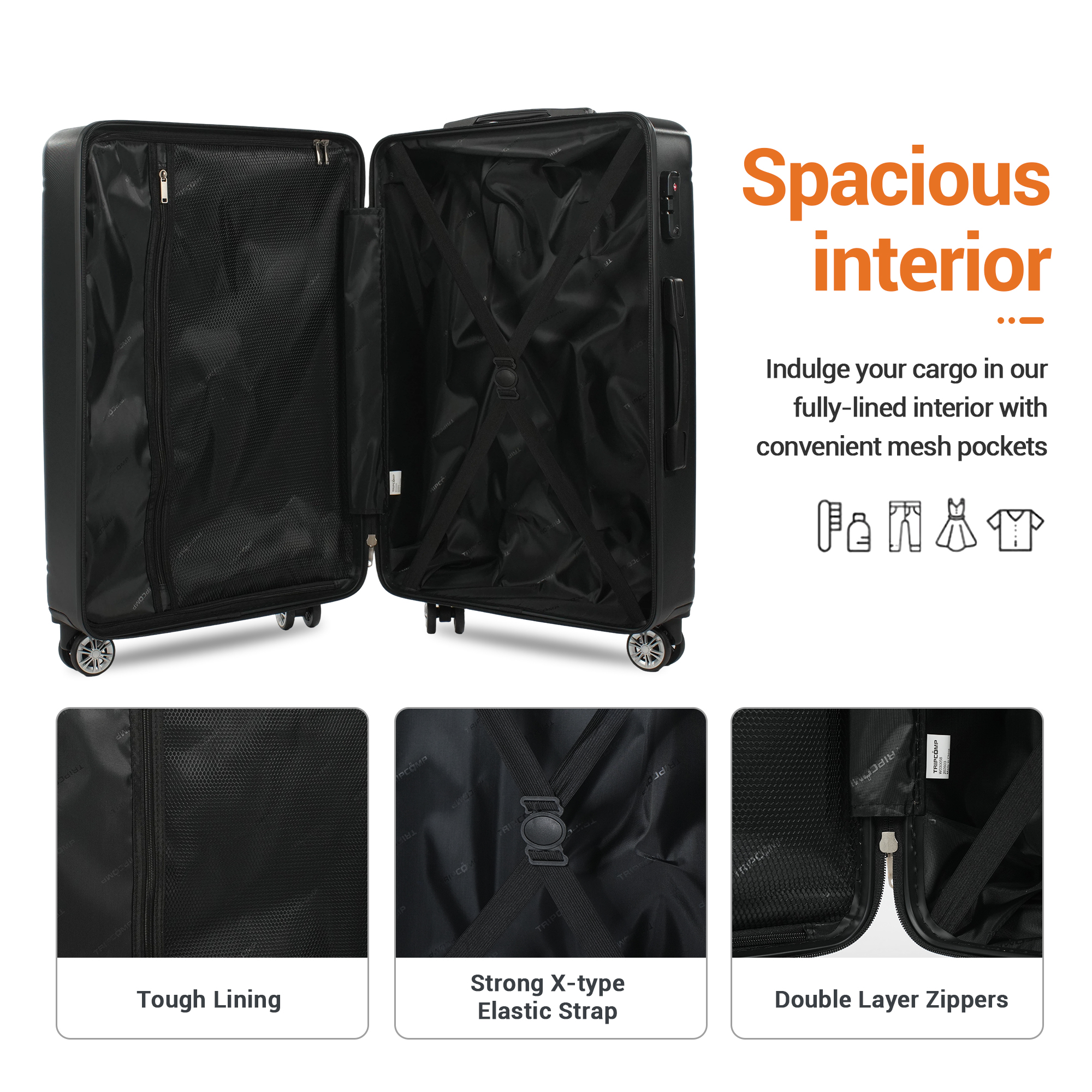 Tripcomp 6-Piece Hardside Spinner Luggage Set with Backpack photo 2