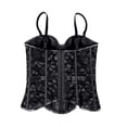 thumbnail image 6 of BRGZLK Women's Floral Lace Corset Tops Solid Color Corset Bustier Slimming Beautiful Back Party Club Date Night Camisole Top Black 34B/75, 6 of 7