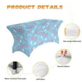 thumbnail image 6 of TSOVTHRID Candy Cane Snowflake Blue Print Tablecloth 6FT Tight Fitted Wrinkle Resistant Table Cloth Stretch Table Cover Rectangular for Event, Banquet，Parties Christmas Decor, 6 of 7