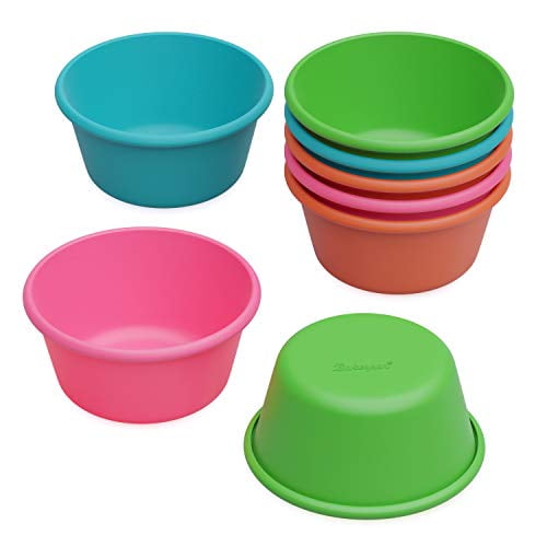 Set of 8 Large Muffin Cup 3 1/2 Inch Baking Cups Bakerpan Silicone Mini Cake Pan 