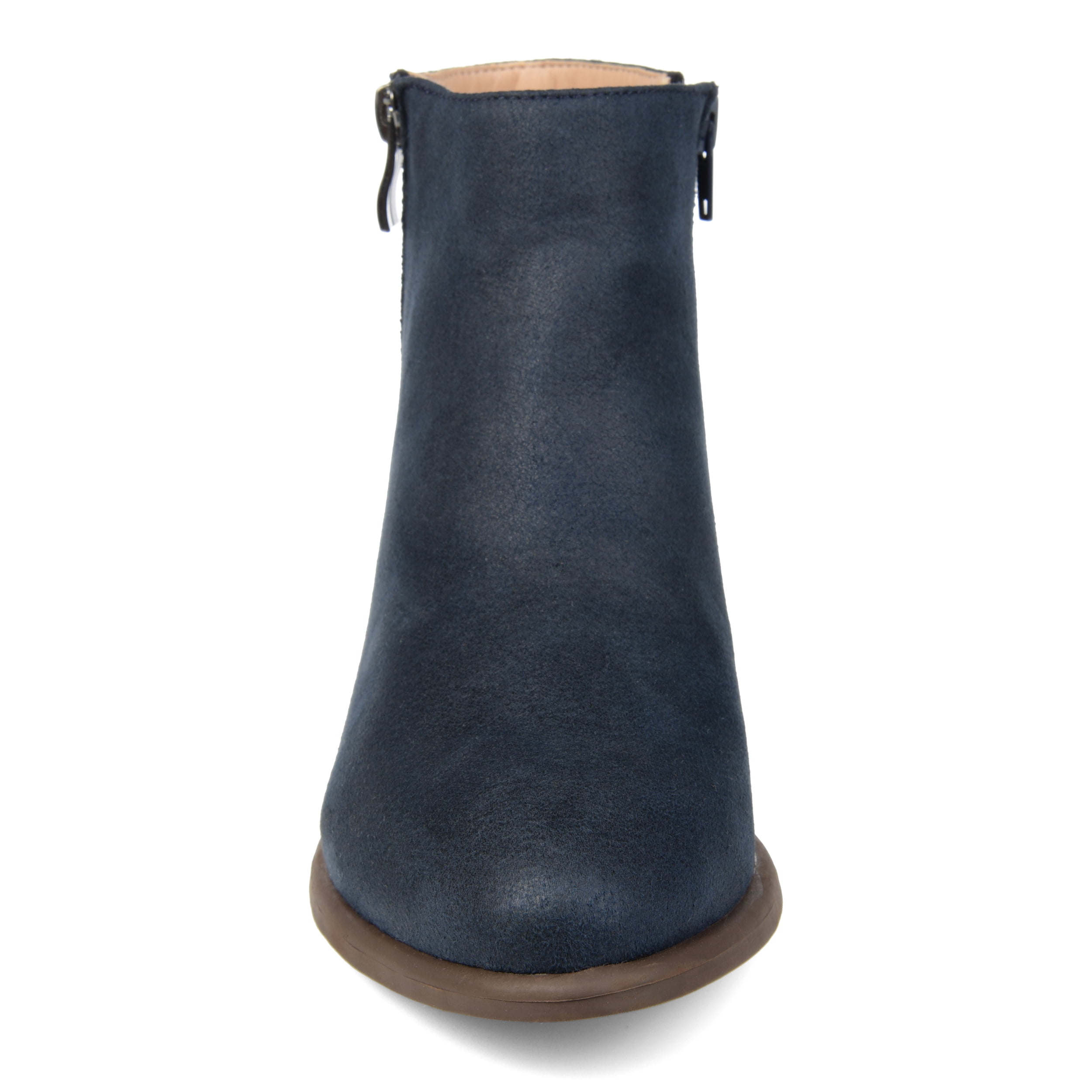 Journee Womens Jayda Inside Zip Stacked Heel Booties