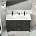 thumbnail image 5 of Eclife 48" Integrated Bathroom Vanity with Double Resin Sinks, Dual Sink Large Storage Cabinet, Eco-Friendly Design, 5 of 11