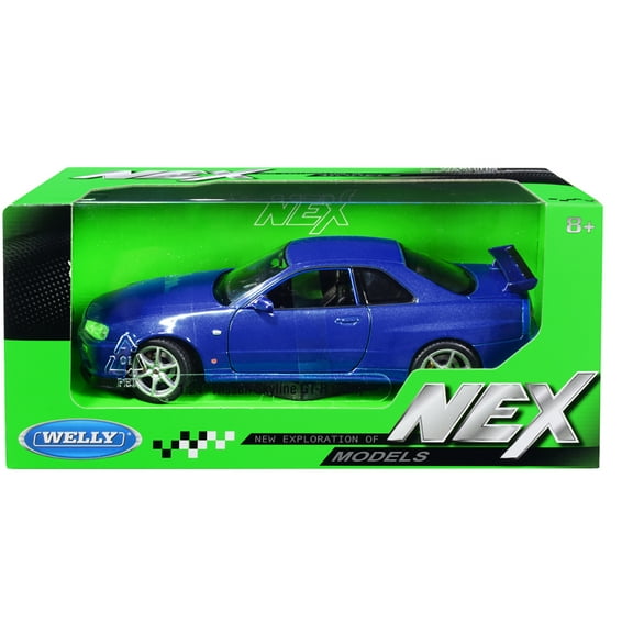 Nissan Skyline GT-R (R34) RHD (Right Hand Drive) Blue Metallic "NEX Models" 1/24 Diecast Model Car by Welly