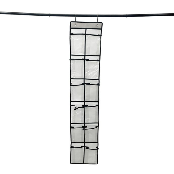 INTSUPERMAI 12 Pockets over the Door Shoe Organizer Hanging Storage Bag Clear