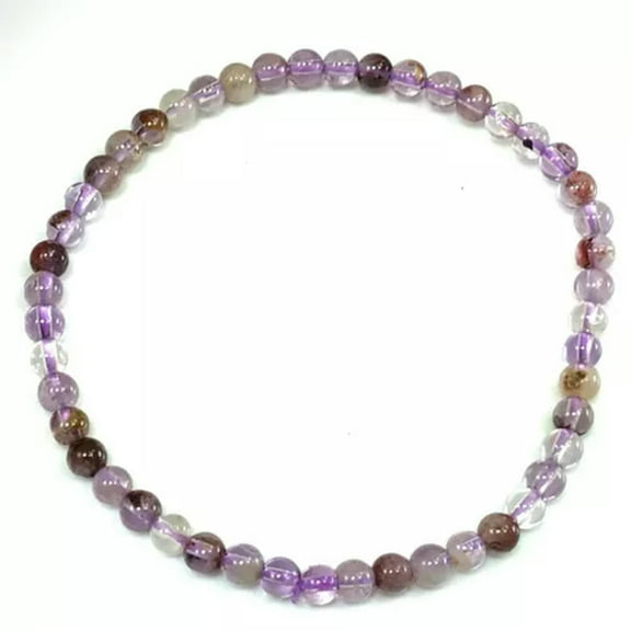 K-KED Handmade Gemstone Natural Super Seven Crystal Beaded Bracelet 7.5" 4 6 8 10 12mm-4mm