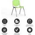 thumbnail image 6 of Home and Office Green Plastic Stack Chair with Perforated Back - Guest Chair, 6 of 9