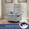 thumbnail image 5 of Renwick Corduroy Swivel Glider Chair for Nursery Room Living Room, Light Gray, 5 of 9