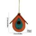 thumbnail image 2 of Wooden Hummingbird Feeder & Nest - Outdoor Hanging Paulownia Wood Bird House - Weather-Resistant, Eco-Friendly Garden Decor with Rope for Easy Hanging, 2 of 2