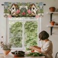 thumbnail image 5 of Hummingbird Magpie Window Valance Curtain Spring Begonia Flower Branch Bird Rod Pocket Short Curtain for Living Room, Bedroom & Kitchen Window Decor 42x12in, 5 of 8