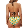 thumbnail image 6 of chaqlin Women's Pineapple Print Halter Triangle Bikini Set - Tie Side Two Piece Swimsuit for Beach Vacation & Pool Party - Sexy Quick Dry Swimwear, 6 of 9