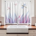 thumbnail image 2 of Ambesonne Abstract Kitchen Curtains, Dragoflies on, 55"x39", Violet Pink and Blue, 2 of 3