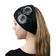 thumbnail image 4 of NYFASHION101 Hand Knitted Furry Flowers Winter Headband Headwrap - NAG325Y, Black, 4 of 4