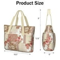 thumbnail image 3 of Tote Bag for Women - Pioneer Flower Shoulder Bag - Large Utility Work Duffle Bag with Zipper Handbag for Travel, Work, Sprots, 3 of 5