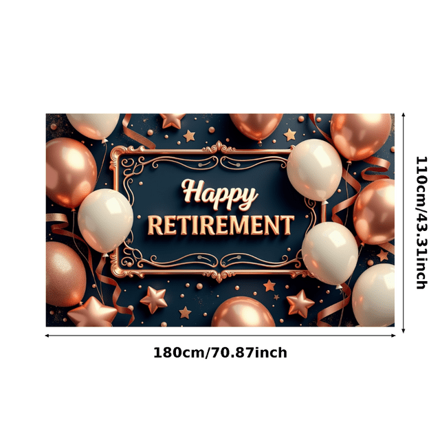 Decorative Design Happy Retirement Banner Balloon Decoration Party Backdrop Decorative Frame for Retirement Party Indoor Decoration Photo Shoot