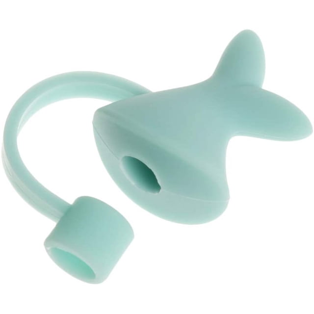 Silicone Straw Plug Drinking Dust Cap Cute Splash Proof Straw Tips Reusable Cartoon Plugs Cover Cup Accessories (Whale Tail)