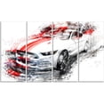 thumbnail image 2 of Design Art White and Red Sports Car, 4 Panels, 48" x 28", 2 of 2