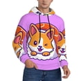 thumbnail image 2 of Balery Corgi In Sushi Roll Pattern Mens Hoodie Kangaroo Pocket Hoodie Pullover Hooded Sweatshirt Ideal for Daily Wear Travel and Home-Large, 2 of 7
