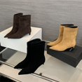 thumbnail image 2 of Eilyken Otoño Invierno puntiagudos botines De Mujer diseñador Vintage Zapatos De tacón bajo fino Botas cortas modernas Zapatos De Mujer, 2 of 4