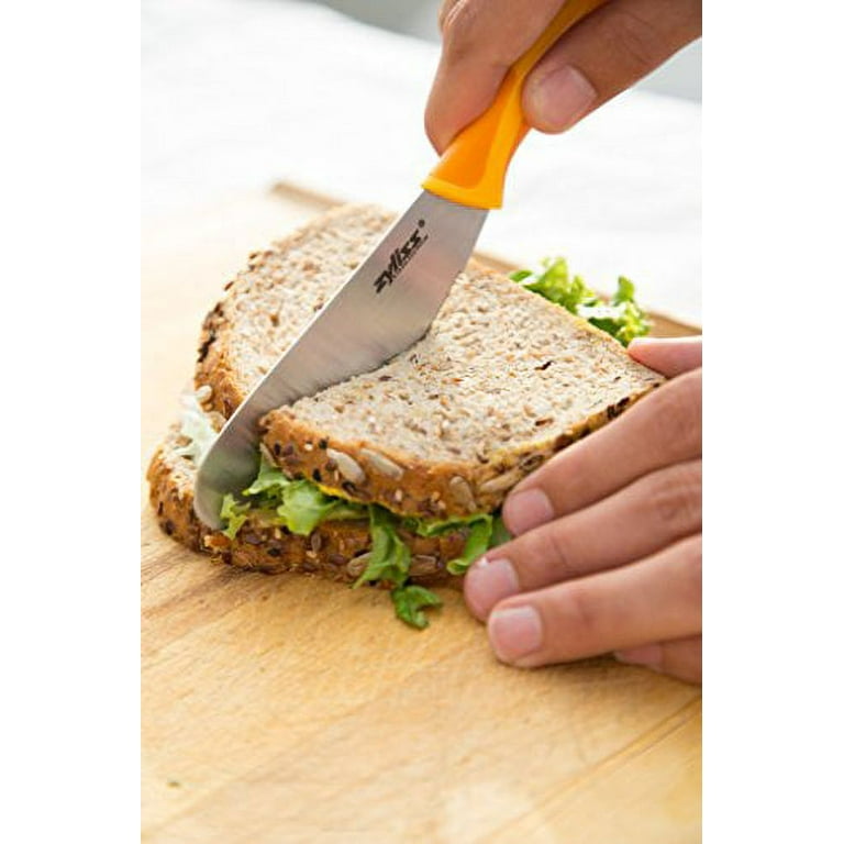 Choice 5 1/2 Smooth Stainless Steel Sandwich Spreader with Neon Orange  Polypropylene Handle