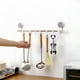 thumbnail image 5 of Toallero de acero inoxidable con 6 ganchos ajustables - Ventosa sin taladro de 19" Organizador de almacenamiento de cocina para baño - Blanco Percha de pared que ahorra espacio para toallas y, 5 of 5