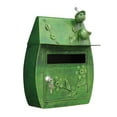 thumbnail image 2 of GUOOL Wall Mount Mailbox Locking Outdoor Retro Vertical Iron Art Letter Box Green, 2 of 9