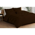 thumbnail image 3 of 3 Piece New Half Pinch Pleated Pattern Comforter Set, 800 TC, 100% Egyptian Cotton, Full/Queen Size Chocolate Solid, 3 of 6
