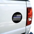 thumbnail image 2 of I Stand Behind the Heroes Who Protect This Line Thin Blue American Flag Automotive Car Window Locker Circle Bumper Sticker, 2 of 3