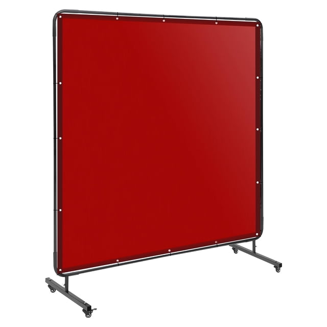 Yiwa Rideau de Sécurité Soudure avec Cadre, Écran en Vinyle Transparent Résistant aux Flammes 8x6 Ft avec 4 Roues Pivotantes