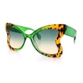 thumbnail image 6 of Womens Bold Bowtie Butterfly Shape Oversized Cute Diva Plastic Sunglasses Green Tortoise - Green, 6 of 8
