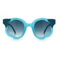 thumbnail image 3 of Unique Cloud Shape Thick Plastic Horn Rim Retro Sunglasses Blue - Smoke, 3 of 8