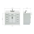 thumbnail image 3 of Ariel Hepburn 43 In. Rectangle Sink Vanity With White Quartz Countertop In Grey, 3 of 9