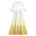 thumbnail image 4 of ersvoioy Girls Summer Party Dress Gradient Print Ruffle Cap Sleeve Round Neck A-Line Flowy Hem Sundress 4-14 Years, 4 of 7
