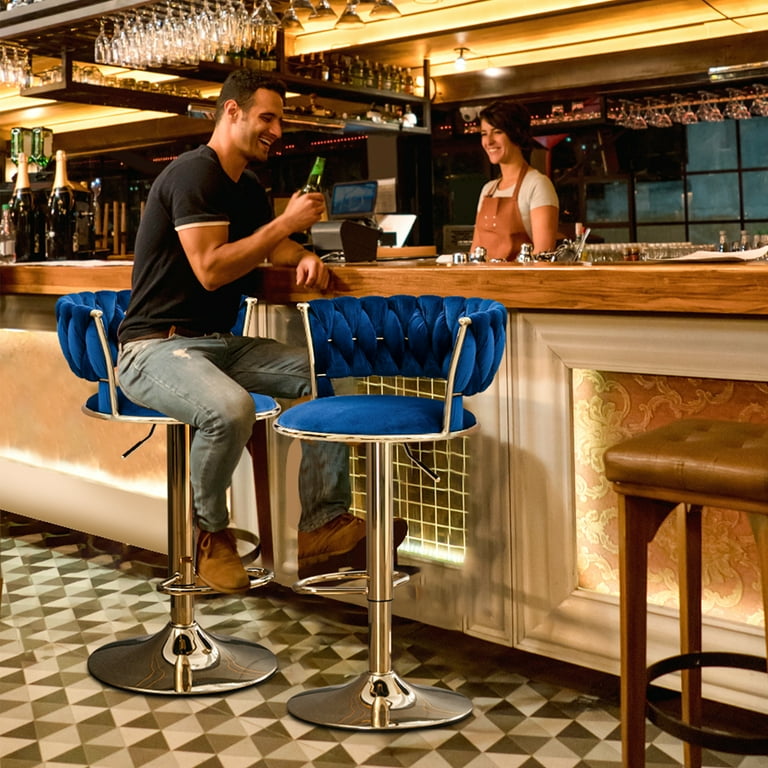 Navy blue bar online stools set of 3