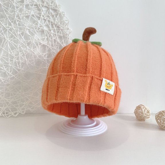 Pumpkin Cute Boys And Girls Knitted Solid Color Hat(6 Months - 3 Years)