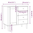 thumbnail image 4 of vidaXL Sideboard SENJA Rattan Look Black 80x40x80 cm Solid Wood Pine, 4 of 5