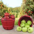 thumbnail image 3 of Cornucopia Brands Round Wooden Baskets (2-Pack, Dark Red); Wood Fruit Buckets w/ Handle, 4-Quart Capacity; 6.1 Inch Tall by 8 Inch Diameter, 3 of 10
