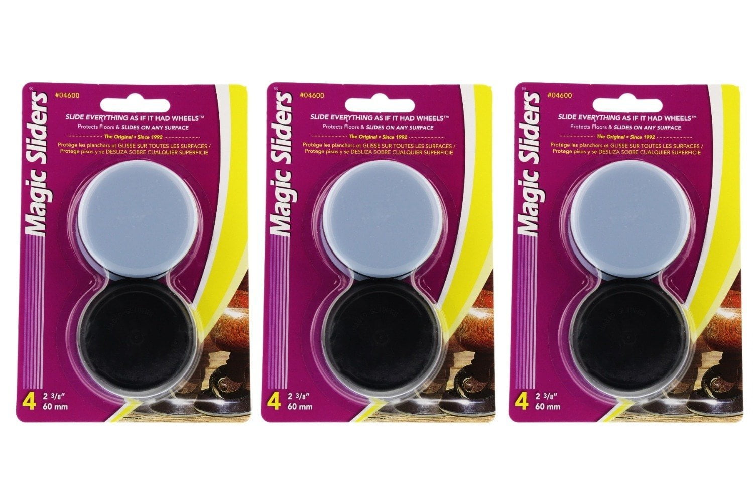 Magic Sliders 2 3/8" Concave Sliders 4600, 4 ct 3 Pack