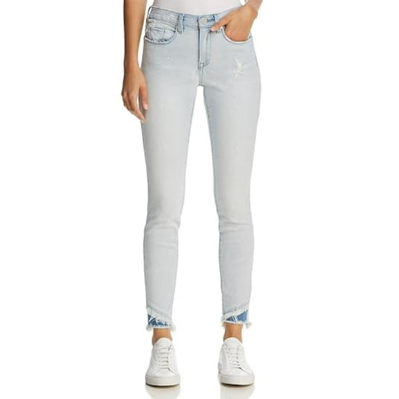 [BLANKNYC] Splatter Frayed Skinny Jeans in Blue (Blue, 24)
