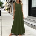 thumbnail image 1 of XiYing Robes pour Femmes, Robe Décontractée Ample à Col Rond pour Femmes, Robe Maxi d'Été Sans Manches pour Usage Quotidien, Design Fluide Uni, P-TTG, une Pièce, 1 of 6